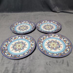Euro Ceramica Zanzibar Stoneware Contemporary Set of 4 Dinner Plates
